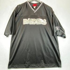 NFL Raiders Black Mesh Jersey V-Neck Athletic Football Team‎ Sports Shirt XL